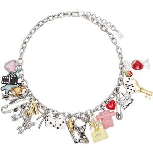 MARC JACOBS Silver 'The Sticker Charm Statement' Necklace